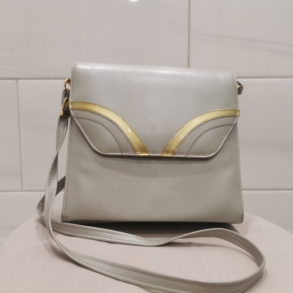 Vintage Gray Shoulder Bag by Leco